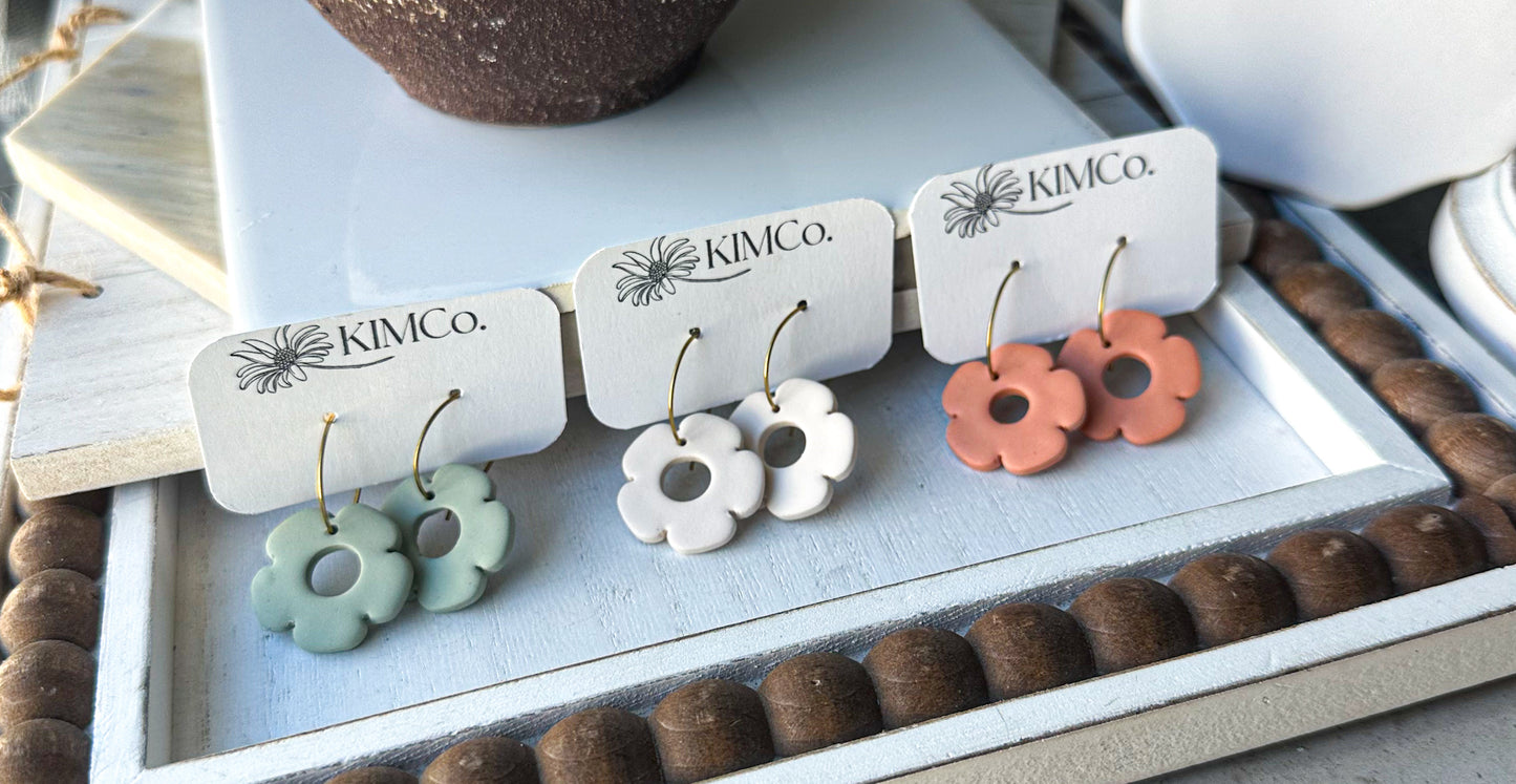 Polymer clay flower earrings