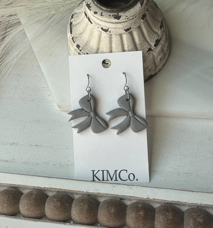 Polymer Clay Bow Stud & Dangle Earrings
