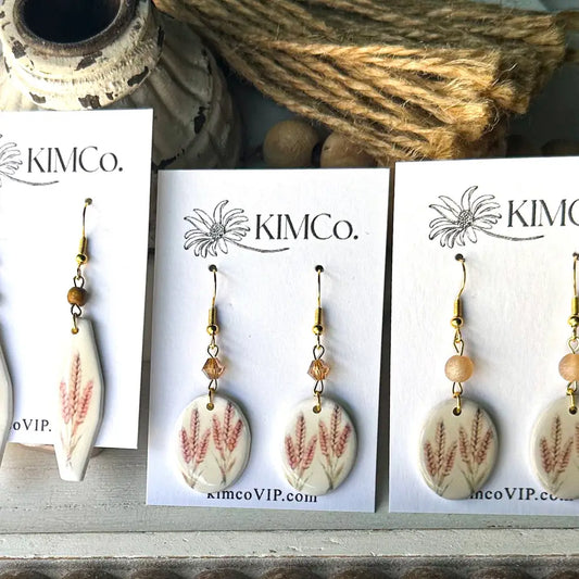 Polymer Clay Earrings - Boho Wheat