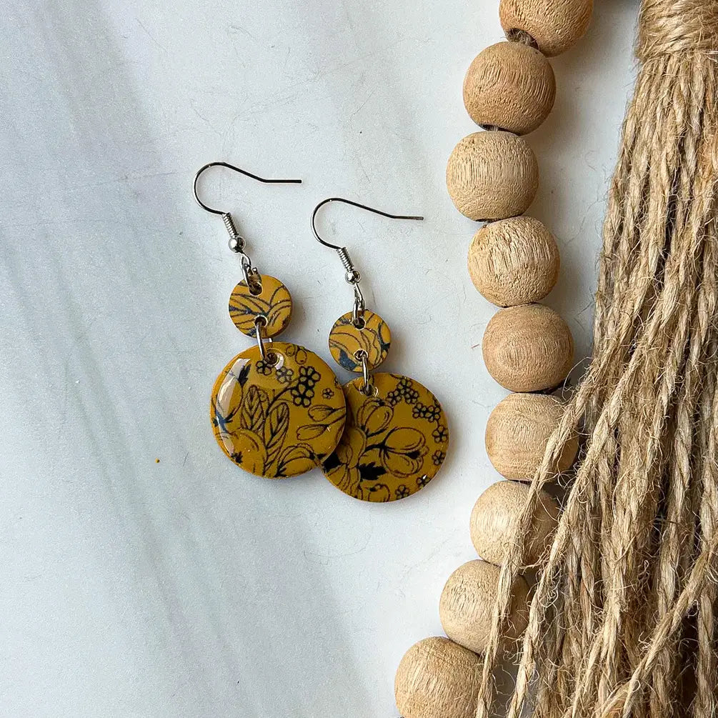 Polymer Clay Earrings - Vintage Floral (Wholesale)