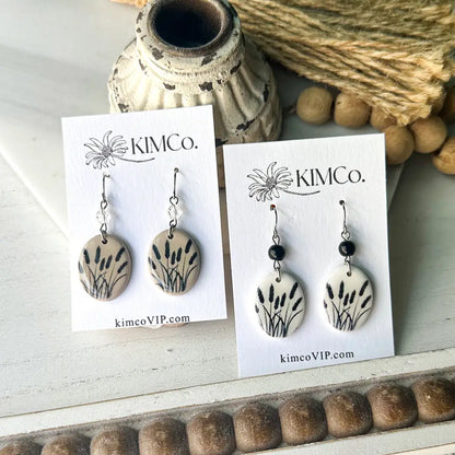 Polymer Clay Earrings - Boho Wheat