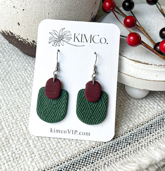 Red & Green Clay Earrings