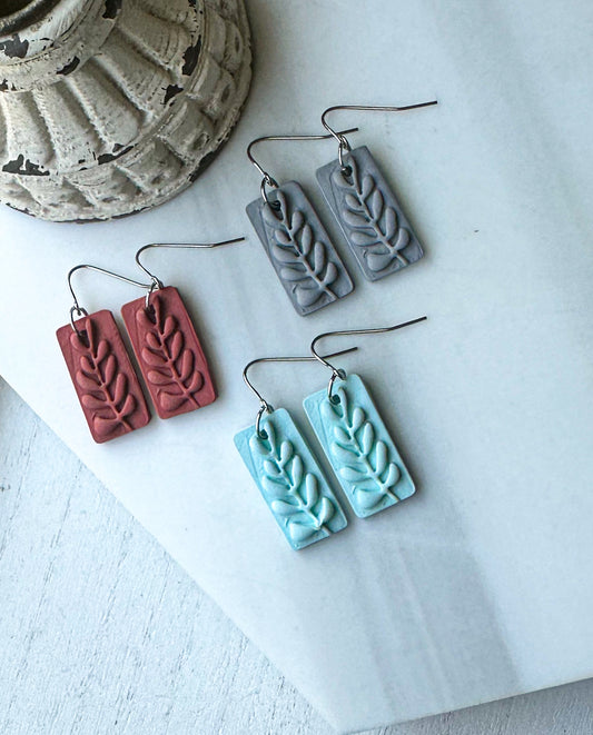 Polymer Clay Earrings • Boho Leaf
