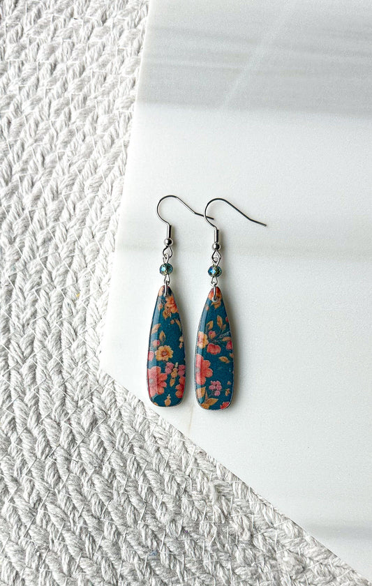 Polymer Clay Earrings - Vintage Floral