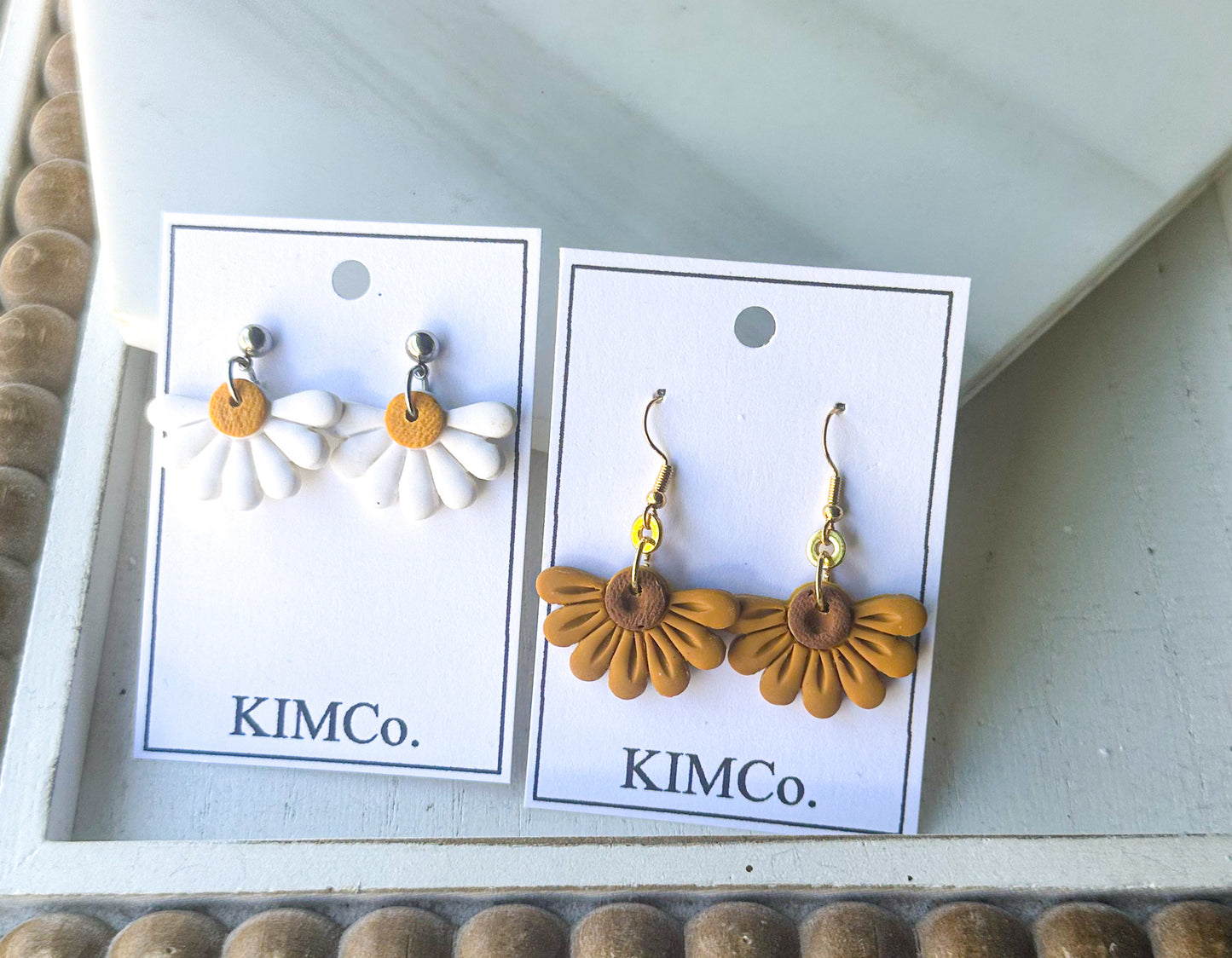 Polymer Clay Earrings -  Country Blooms• 2 Colors