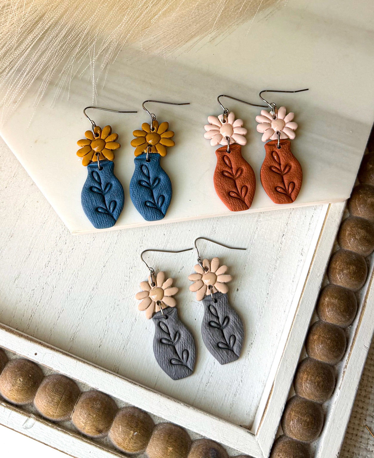 Polymer Clay Earrings -  Fresh cut Flowers