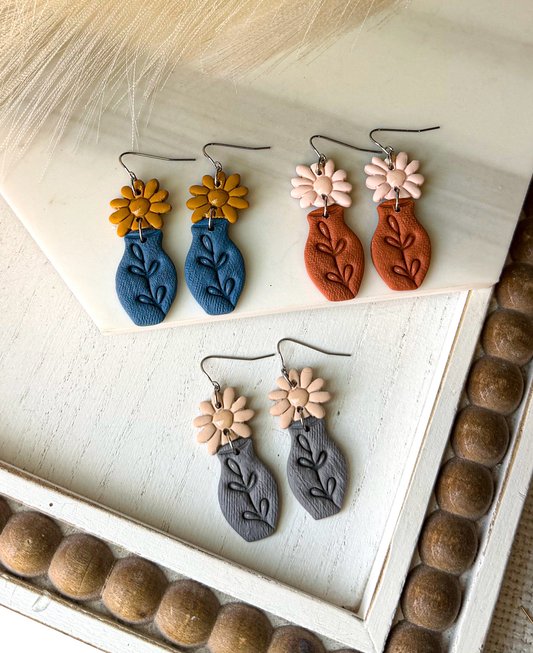 Polymer Clay Earrings -  Fresh cut Flowers