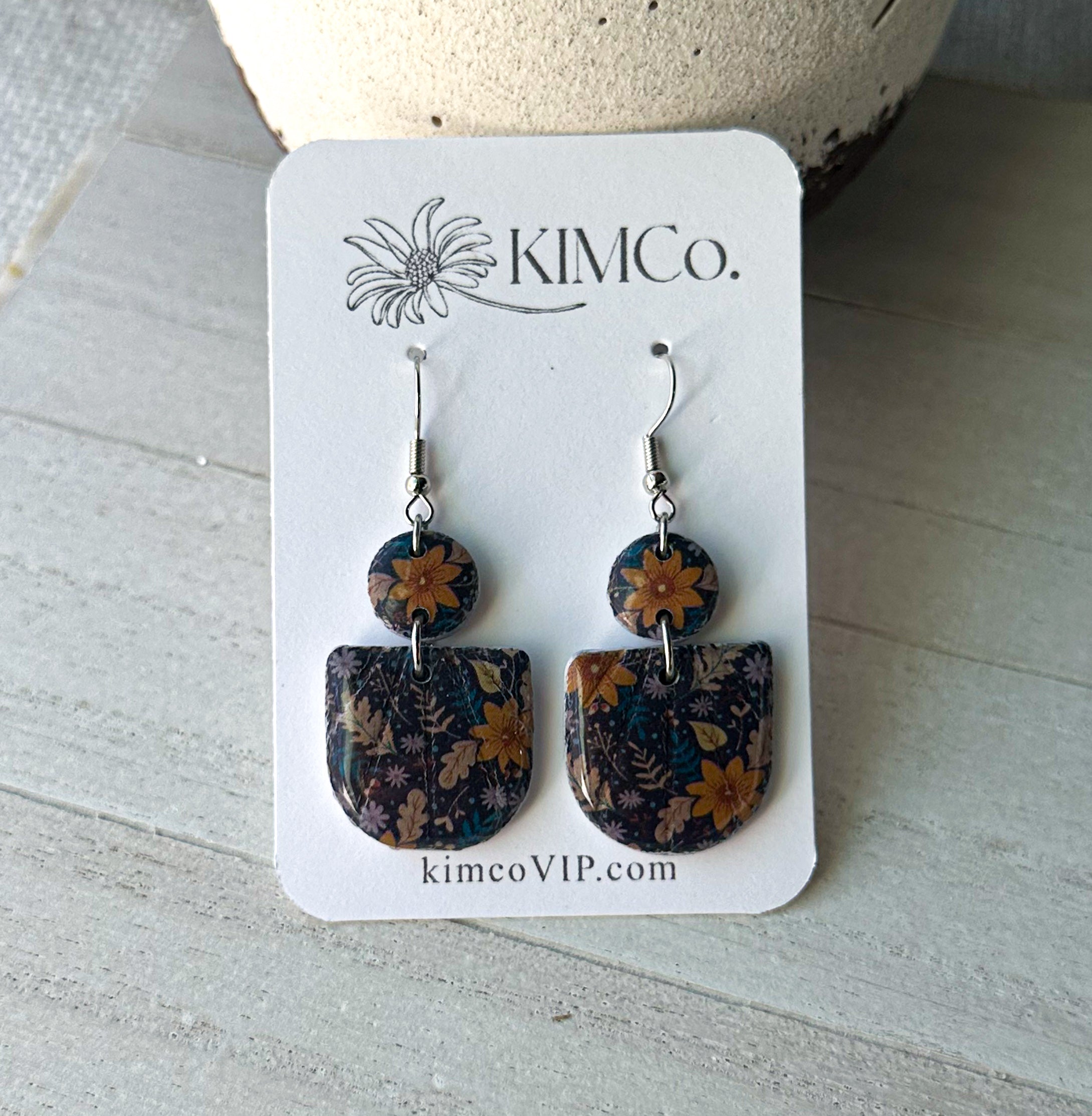 Fall Floral Polymer Clay Earrings