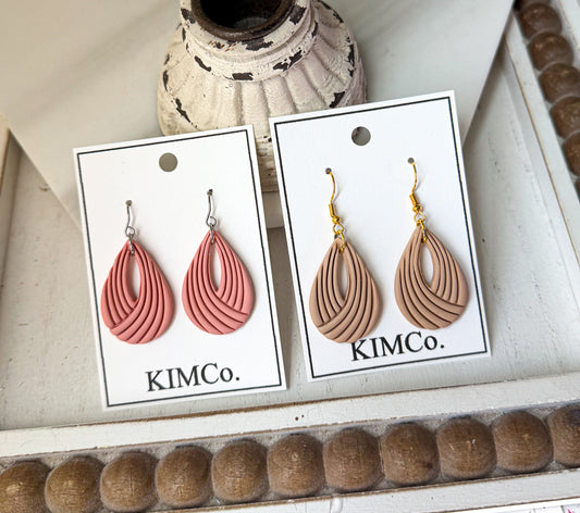 Polymer Clay Earrings -  Retro Teardrops • 5 Colors