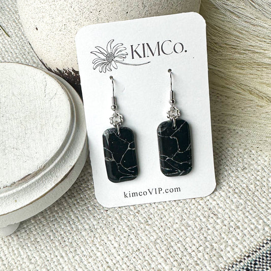 Black Marble Clay earrings