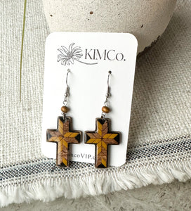 Cross Wood earrings