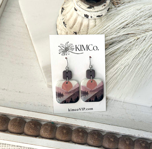 Boho Sunset & Mountains Earrings