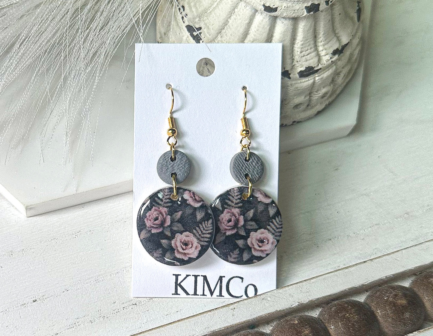 Polymer Clay Earrings - Moody Floral • 2 Design Options