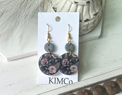Polymer Clay Earrings - Moody Floral • 2 Design Options