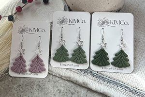 Clay Christmas Tree Earrings