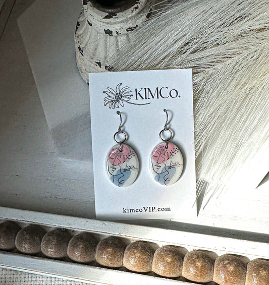 Boho Sketched Face Earrings