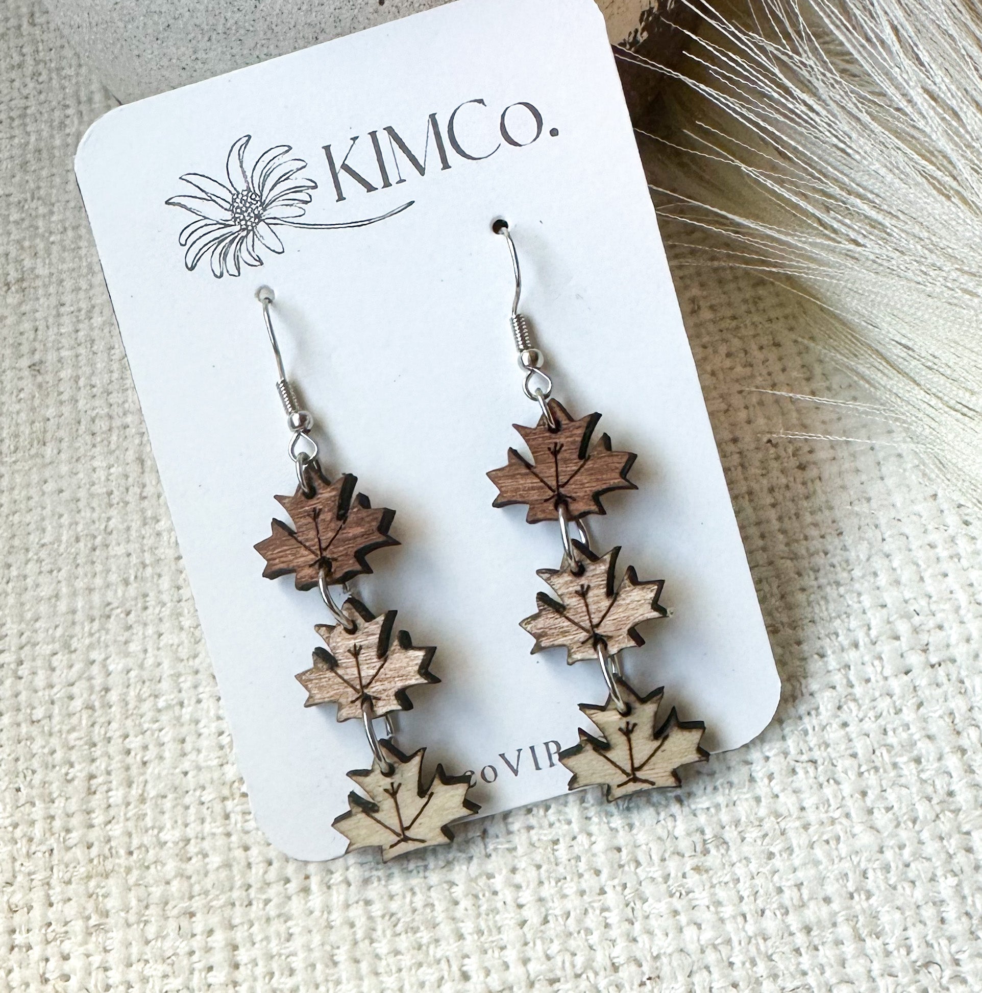 Dangling Leaves Wood Earrings•2 options