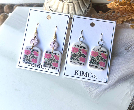 Polymer Clay Earrings - It is well with my soul