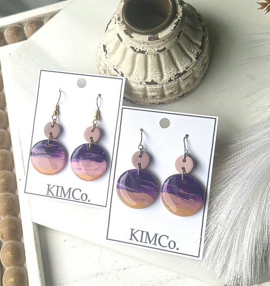Polymer Clay Earrings - Sunset Serenity