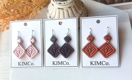 Polymer Clay Earrings - Palm Deco • 5 Colors