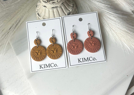 Polymer Clay Earrings • Boho Sun • 5 Colors