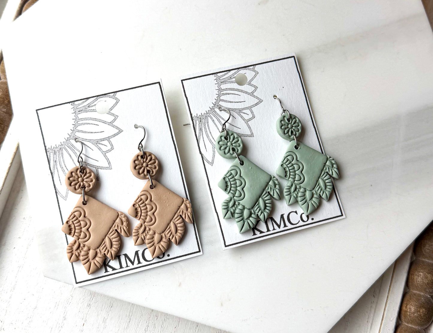 Polymer Clay Earrings - Everyday • Lace Garden Earrings • 4 colors