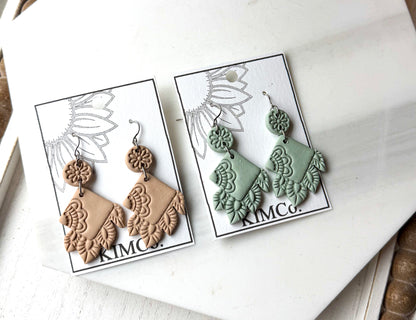 Polymer Clay Earrings - Everyday • Lace Garden Earrings • 4 colors