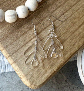 Dangle Christmas Tree Wood Earrings • 2 options