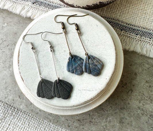 Shell Drop Polymer Clay Earrings • 4 colors