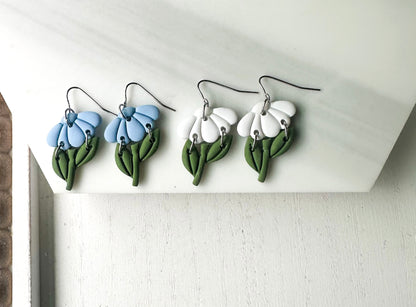 Polymer Clay Earrings -  Wildflower Drops• 6 Colors