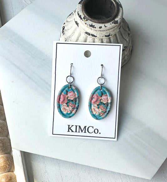 Polymer Clay Earrings - Vintage Flowers