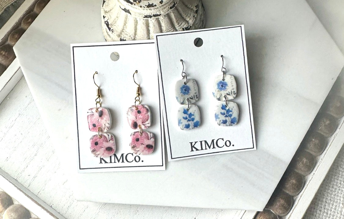 Polymer Clay Earrings - Everyday • Soft Florals