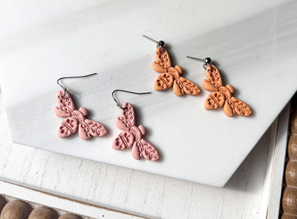 Polymer Clay Earrings - Everyday • Whimsical Bees • 4 colors