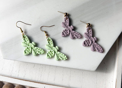 Polymer Clay Earrings - Everyday • Whimsical Bees • 4 colors