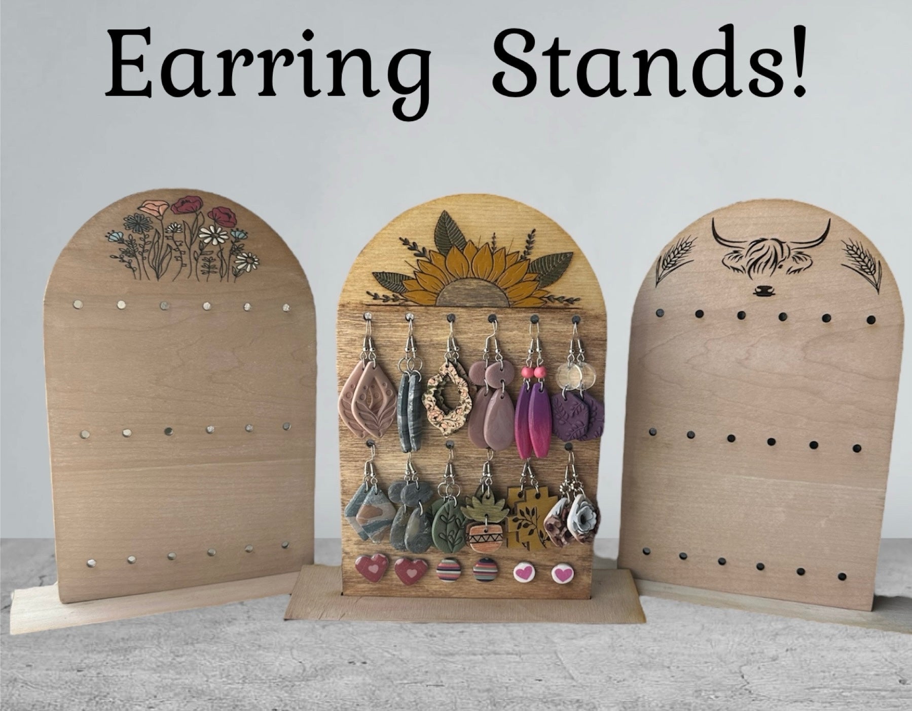 Wood Earring Stands