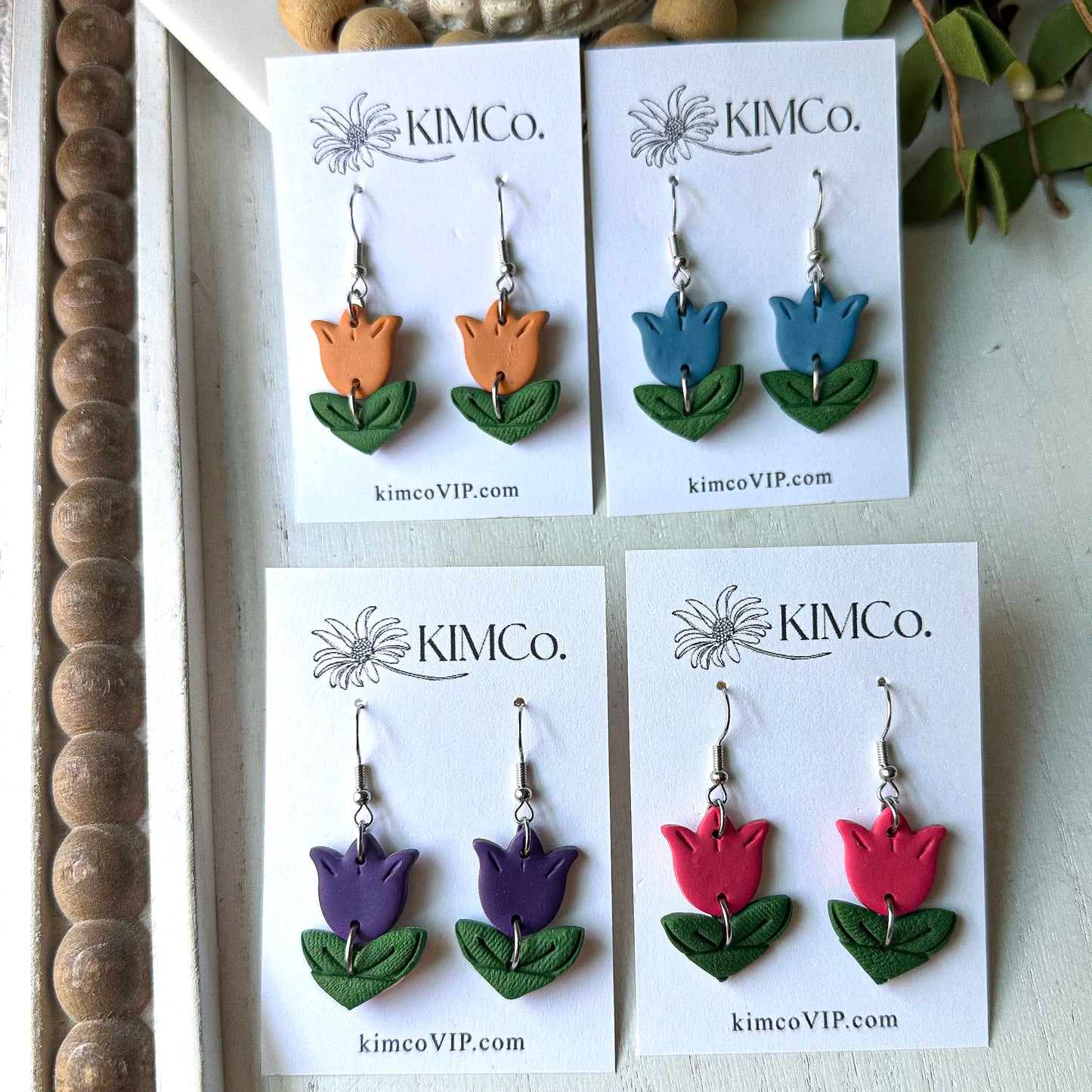 Polymer Clay Earrings - Tulips