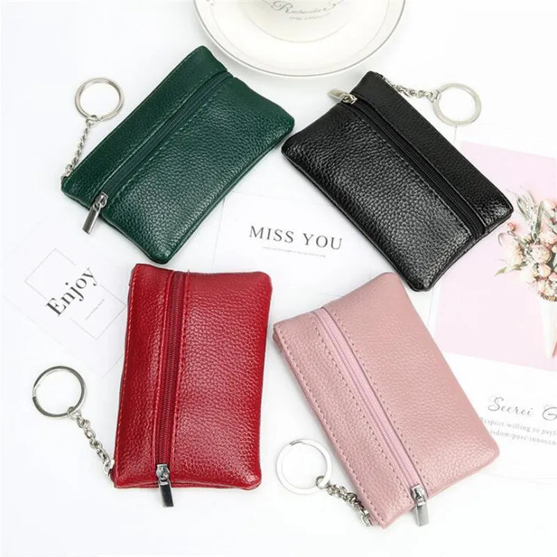 PU Leather Coin Purses Women's Small Change Money Bags Pocket Wallets Key Holder Case Mini Functional Pouch Zipper Card Wallet