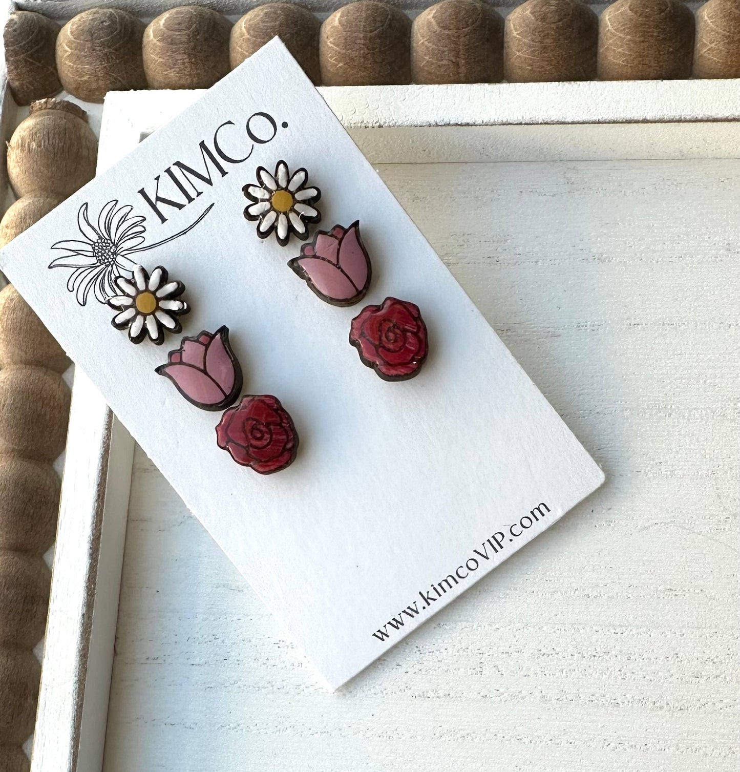 Spring Flowers Set of 3 Stud Earrings