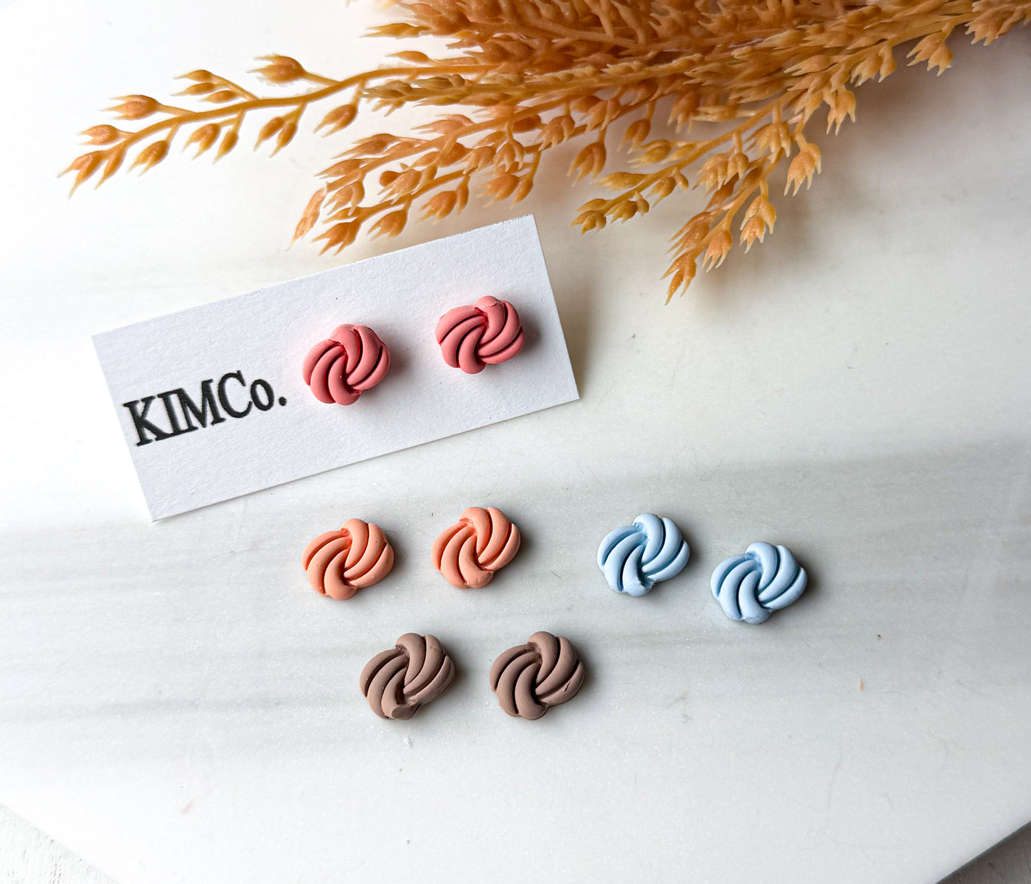 Polymer Clay Earrings - Beach -Shell Stud Earrings • 2 designs