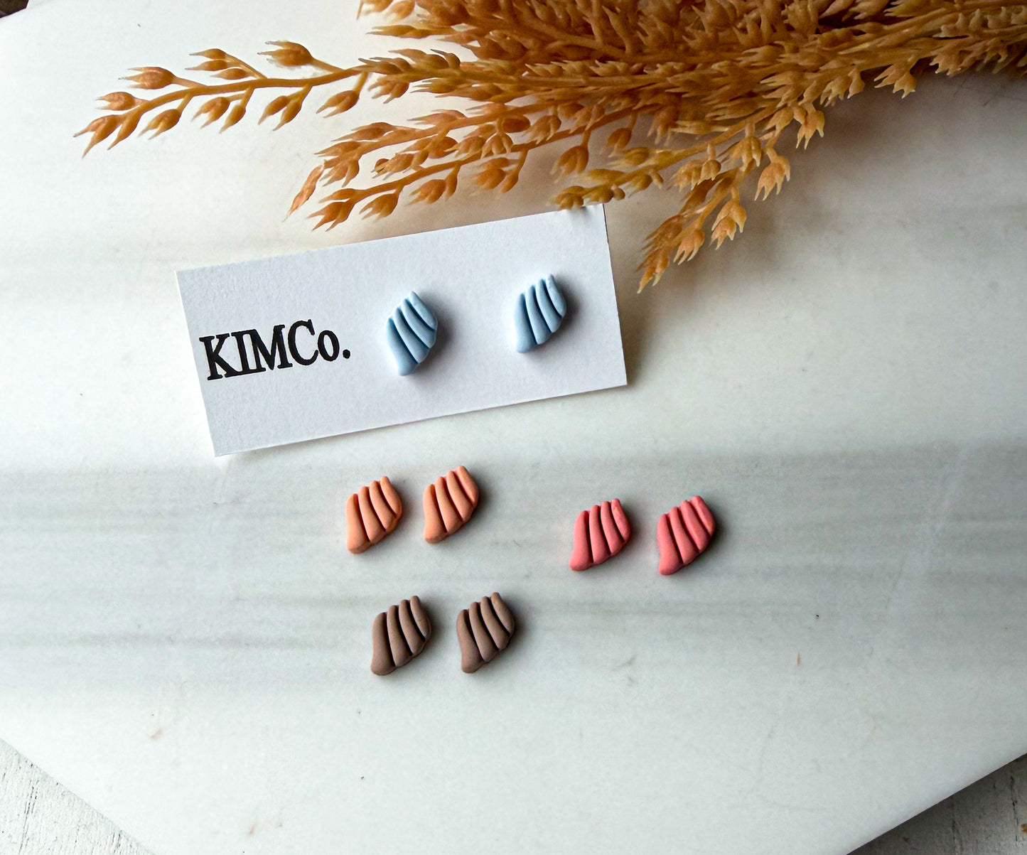Polymer Clay Earrings - Beach -Shell Stud Earrings • 2 designs