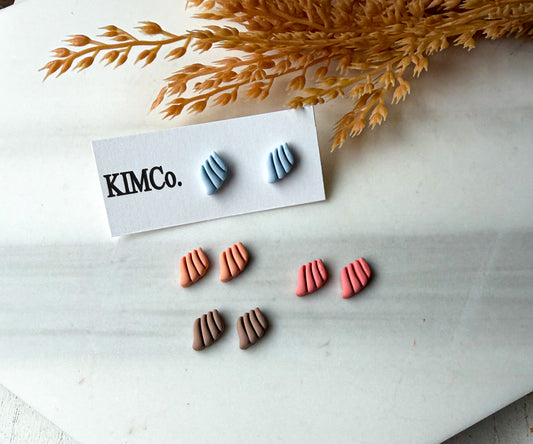 Polymer Clay Earrings - Beach -Shell Stud Earrings • 2 designs