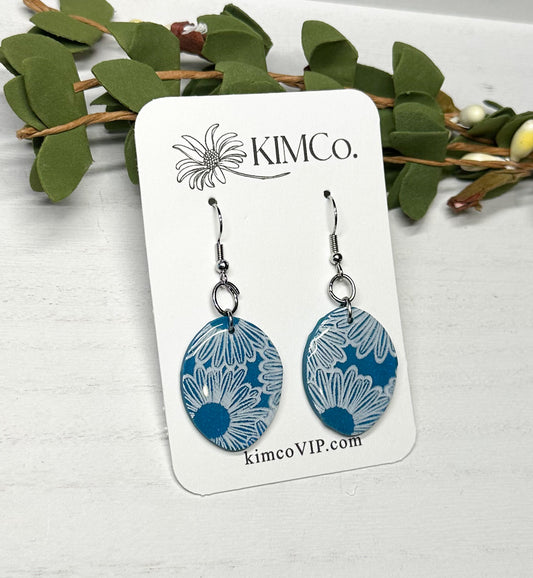 Sunflower Print Polymer Clay Earrings