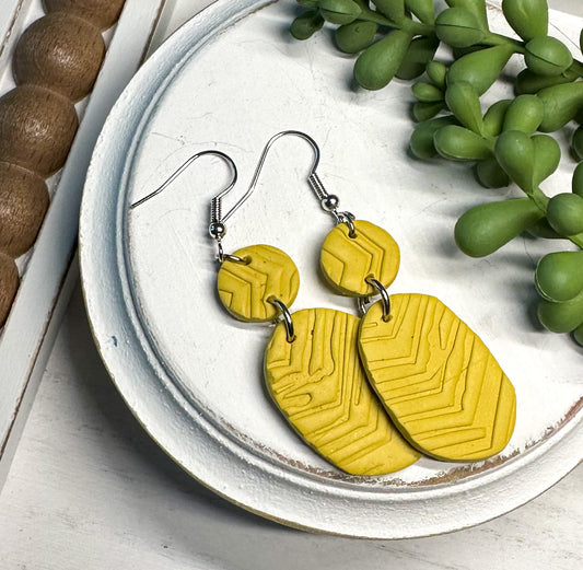 Oval Drop Polymer Clay Earrings * 2 Colors