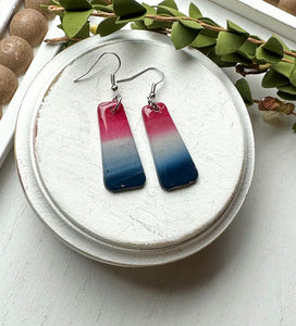 Patriotic Red, White, & Blue Polymer Clay Earrings