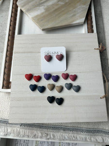 Puffy Hearts • Stud Earrings • 8 colors