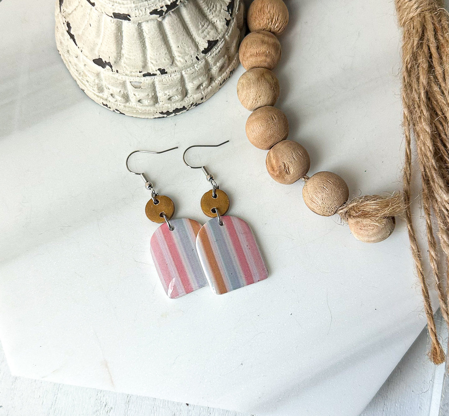 Polymer Clay Strip Earrings