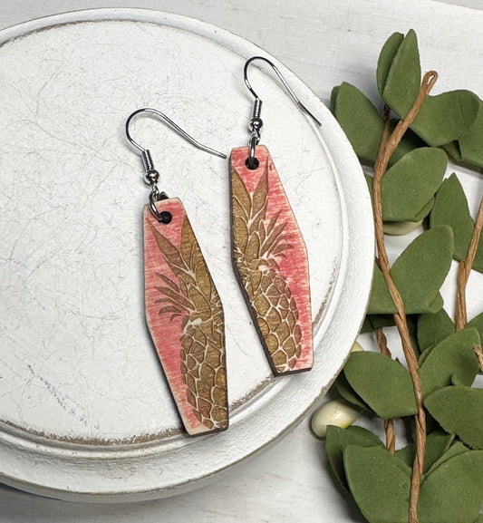 Pineapple Wood Earrings * 3 Style Options