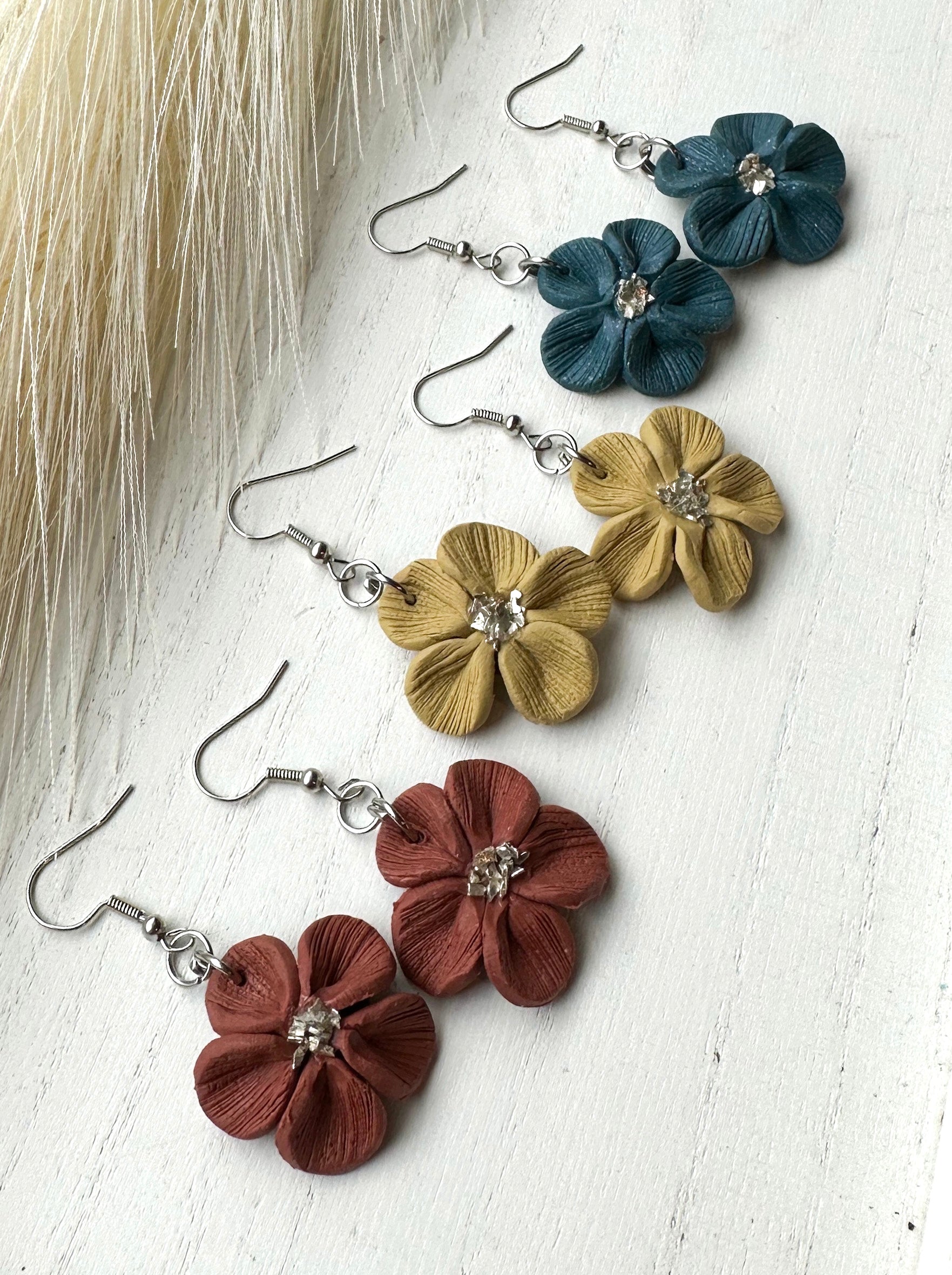 Floral Polymer Clay Earrings