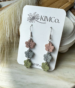 Stacked Leaf Polymer Clay Earrings • 2 Color Options