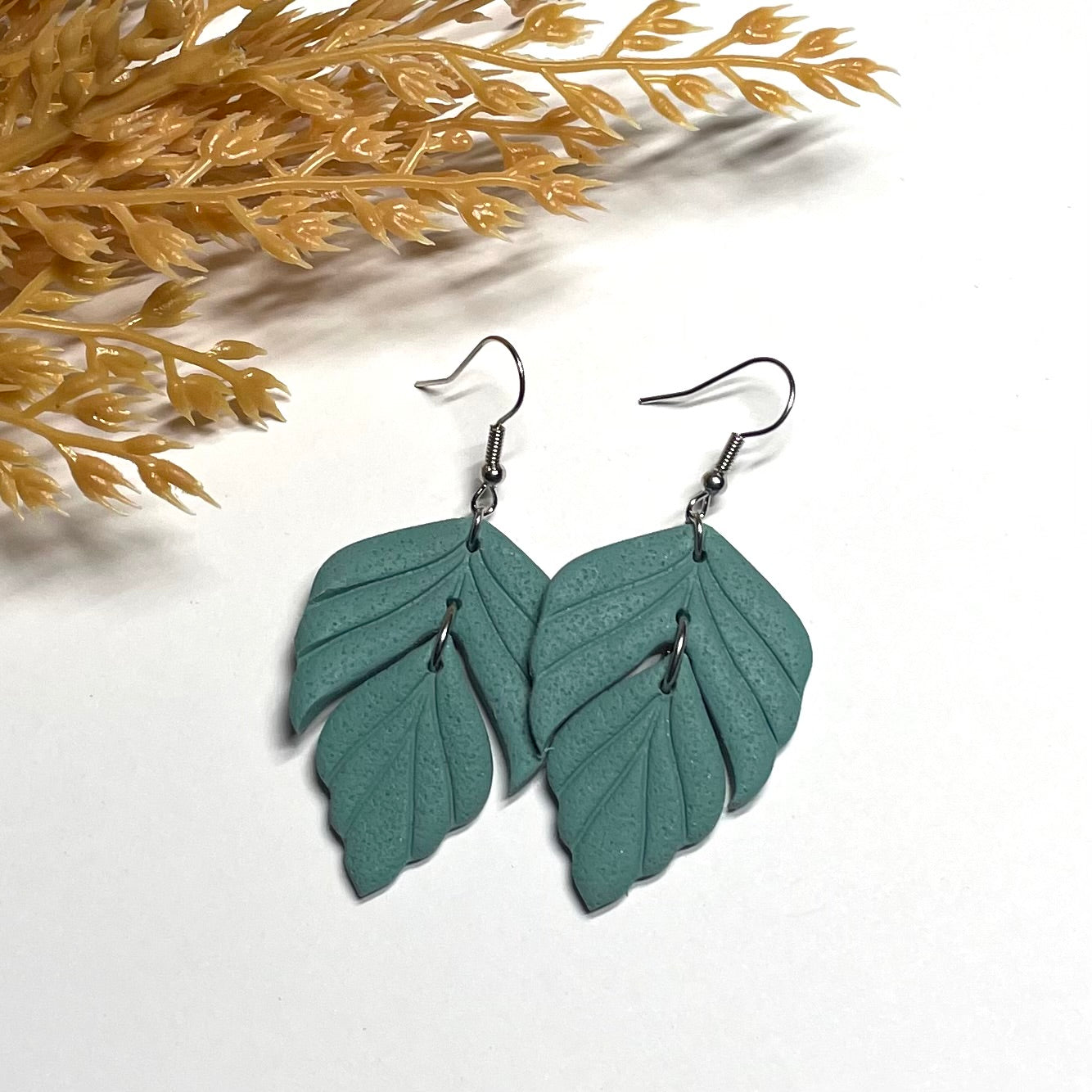 Leaf Polymer Clay Earrings * 7 Colors